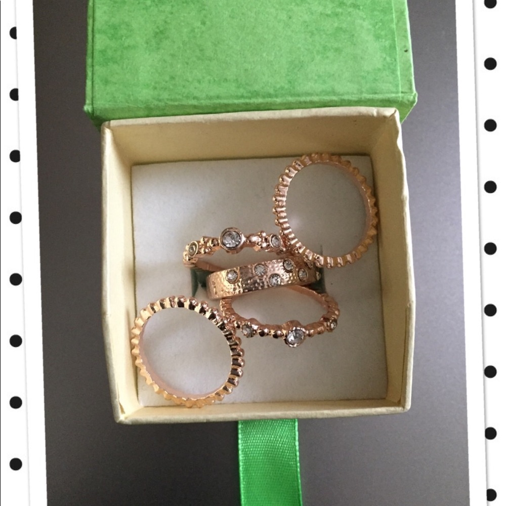 5 Stackable Rose Gold Plated Rings